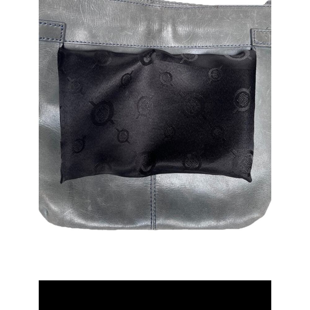 Born grey leather crossbody handbag front back and inside pockets - Picture 10 of 10